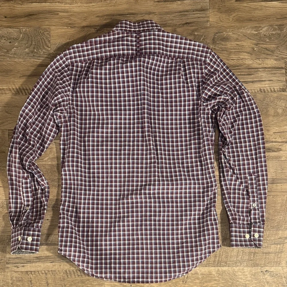 Banana Republic “Soft Wash Slim Fit” Plaid Shirt - Blue Red and White - Size S